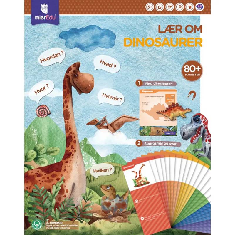 Magnetisk Legesæt - Lær Om Dinosaurer - Mieredu
