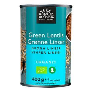 Urtekram Grønne Linser I Dåse ø - 400 G - Urtekram Food