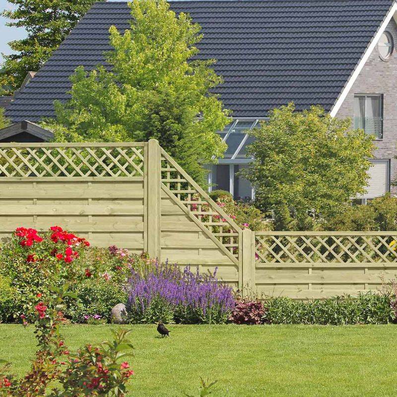 Lamelhegn 90x180/90 Cm Med Espalier - Model Toftlund - Fence-Line