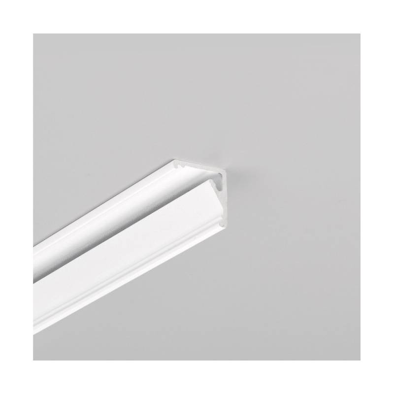1m Aluprofil Cabi12 E - Hvid Lakeret, Hjørne, Led Skinne - Topmet