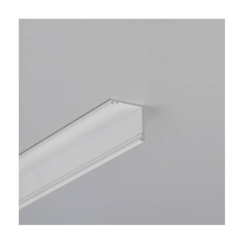 2m Aluprofil Cabi12 Duo E - Hvid Lakeret, Hjørne, Led Skinne - Topmet