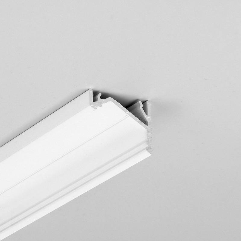 2m Aluprofil Corner16.v2 Ac-6/Ty - Hvid Lakeret, Hjørne, Led Skinne - Topmet