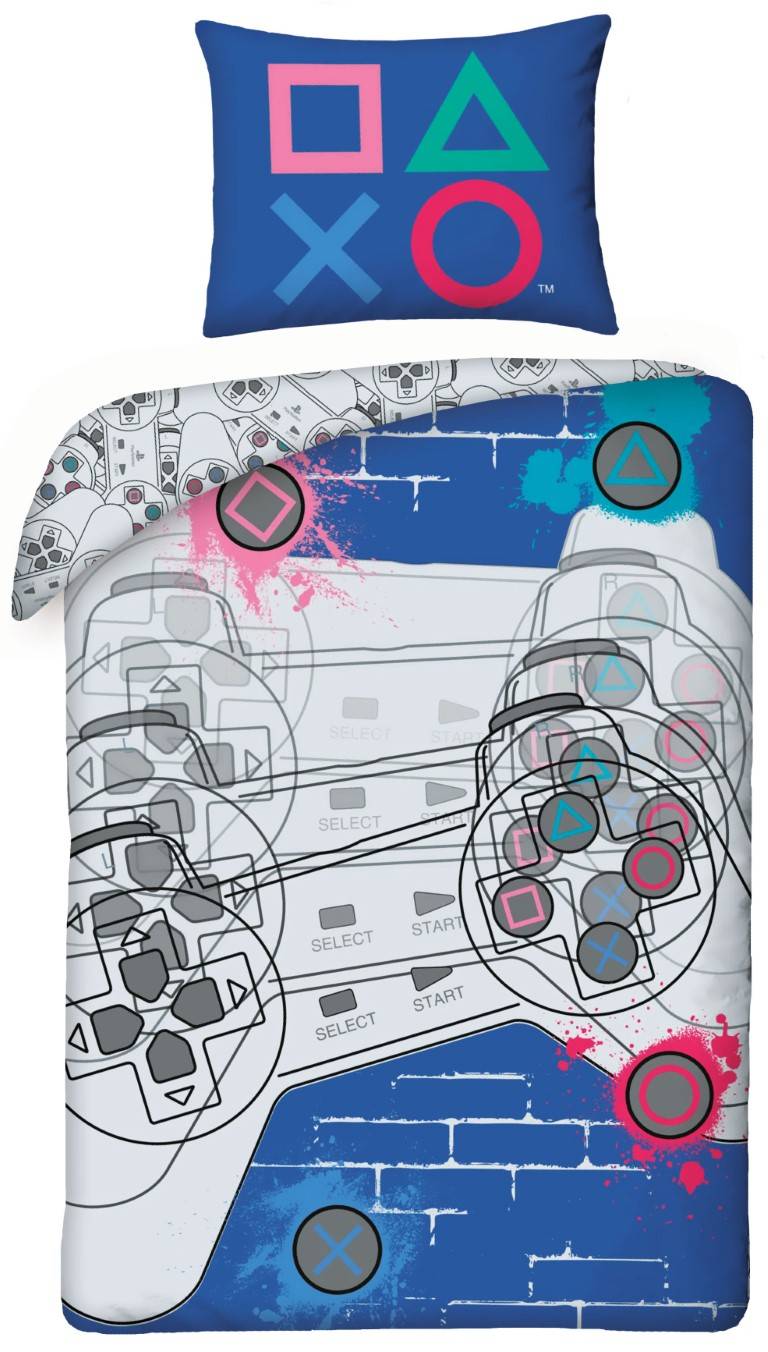 Playstation Controller Sengetøj - 100 Procent Bomuld