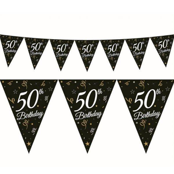 Beauty&charm Papirguirlande Med Flag "50" 28 X 270 Cm - Godan