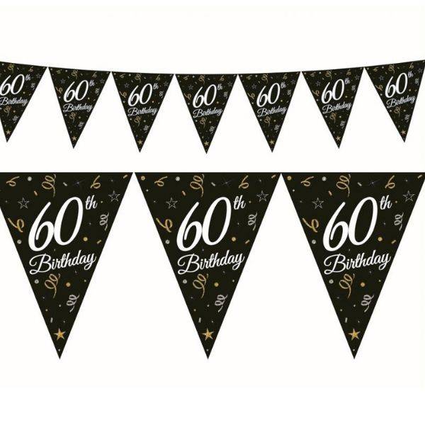 Beauty&charm Papirguirlande Med Flag "60" 28 X 270 Cm - Godan