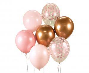 Ballonbuket Pink Og Kobber 7 Stk. - Godan