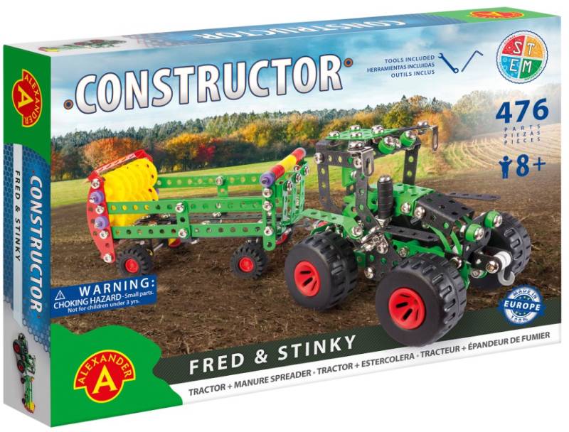 Traktor M/Anhænger Metal Konstruktionsbyggesæt - Fred Og Stinky - Alexander