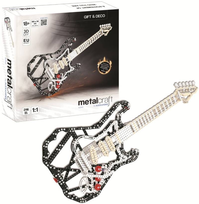 Metalcraft Diy 3d Guitar Sort Metal Byggesæt - Alexander