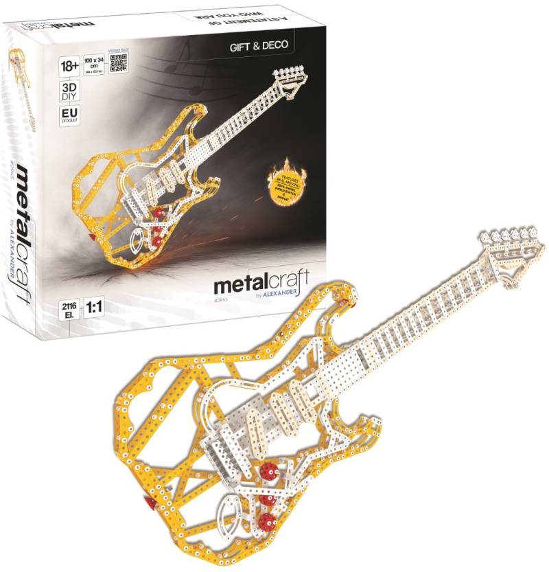 Metalcraft Diy 3d Guitar Gul Metal Byggesæt - Alexander