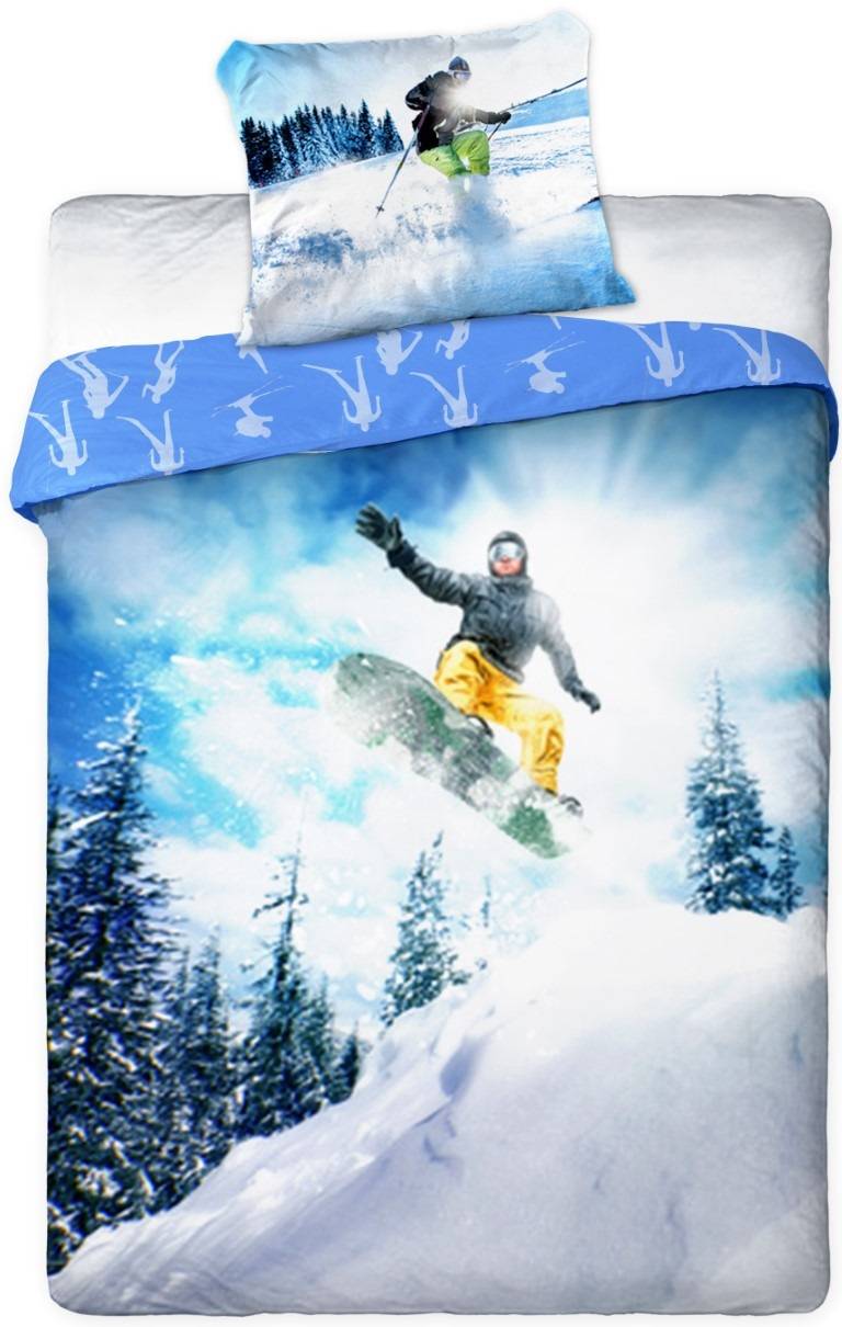 Snowboard Sengetøj 140x200 Cm - 100 Procent Bomuld