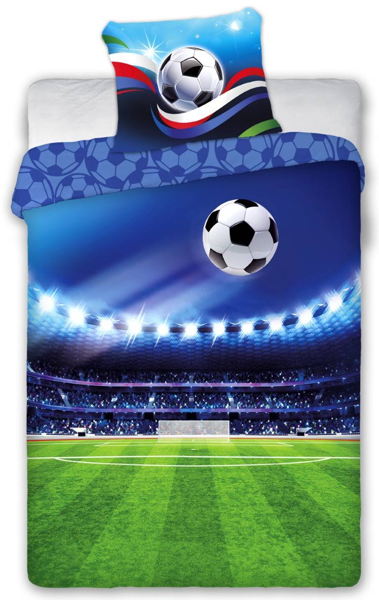Fodbold Stadion Sengetøj 140x200 Cm - 100 Procent Bomuld