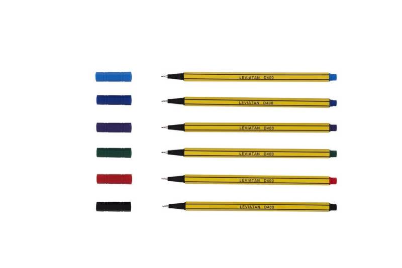 Fineliner Leviatan D400, Sæt Med 6 Stk Farver - Inkpartner Aps