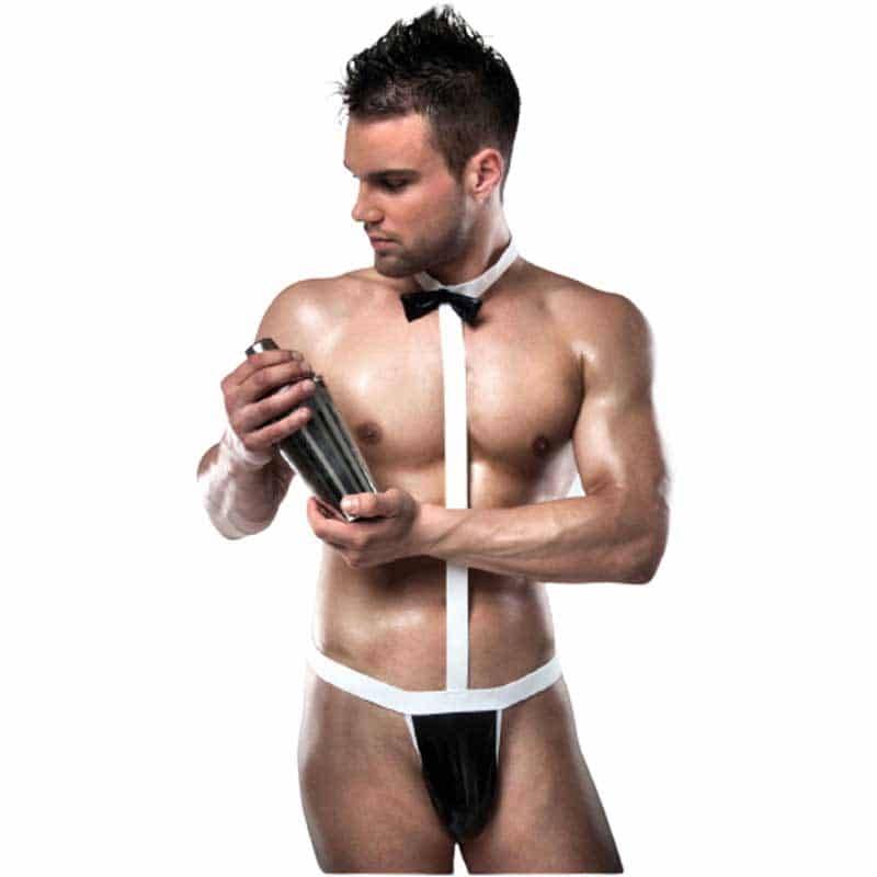 Passion The Bartender Body-Streng Til Mænd Sort Og Hvid - Xxl/Xxxl