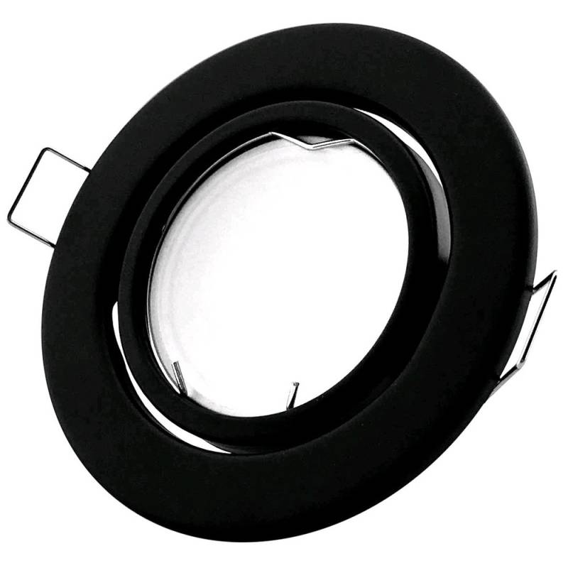 Downlight Kit Uden Lyskilde - Hul: ø7 Cm, Mål: ø9 Cm, Sort, Vælg Mr16 Eller Gu10 Fatning - Fatning : Uden Fatning