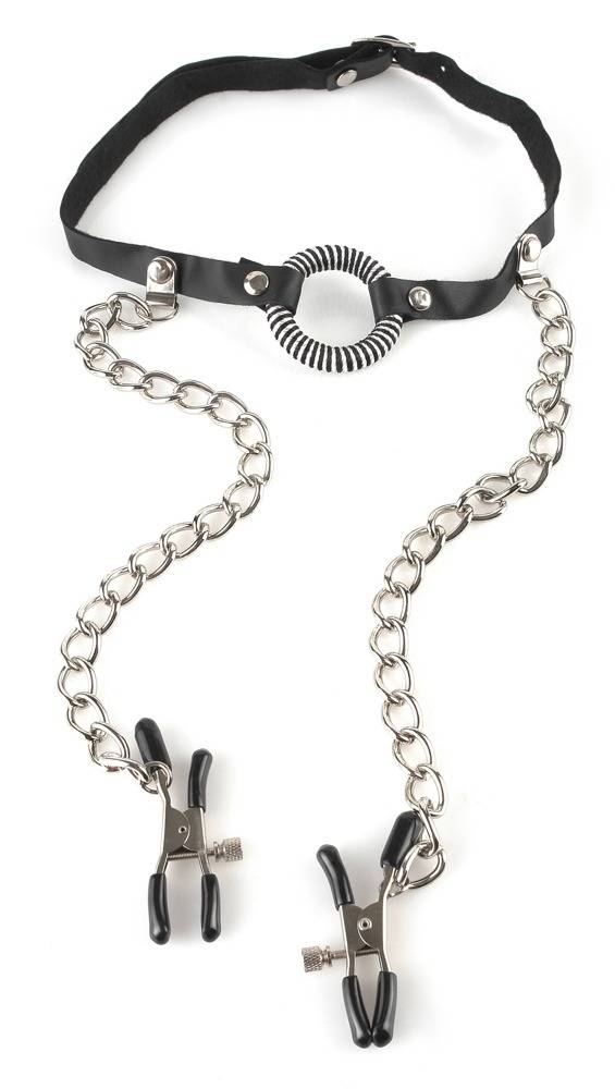 Fetish O-Ring Gag Med Brystklemmer - Fetish Fantasy