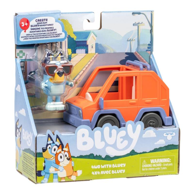Bluey Legesæt Med Bil Og Figur - Bog & Idé