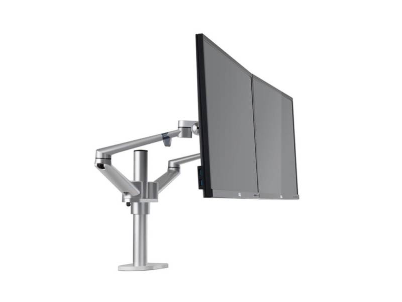 Wergon - Titan - Justerbar Dual Monitor Skærm Holder/Arm - Til 2 Skærme Max 32" - Sølv