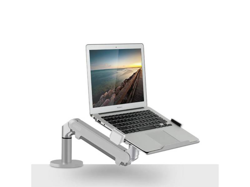 Wergon - Felix - Desktop Holder Med Gasfjeder Til Skærm Op Til 32" / Laptop Til 11-17" - Sølv