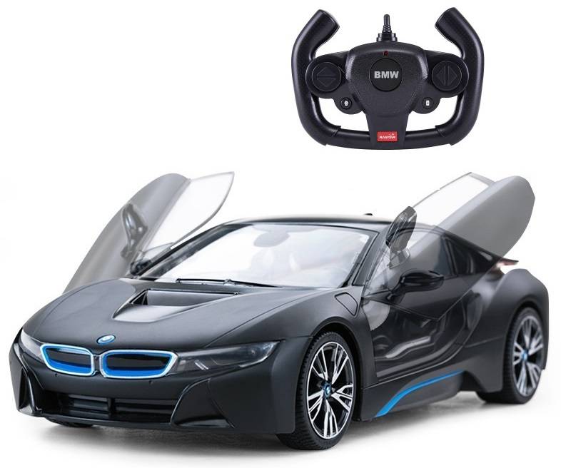Bmw I8 Fjernstyret Bil 1:14 Sort (kan åbne Dørene Via Remote) - Rastar