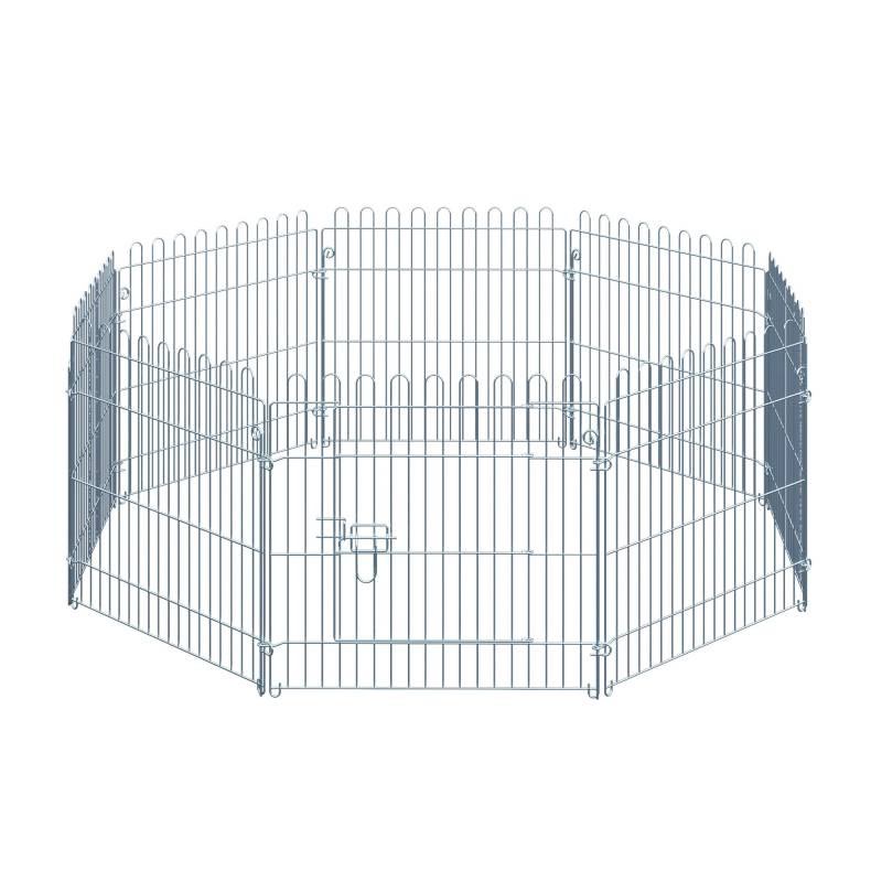 Fritgående Indhegning, Hvalpegård, Hvalpehegn, Kravlegård, Hvalpeport Til Dyr, 8-Delt B63 X H60 Cm - Aosom