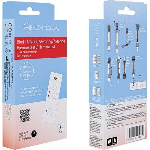Health Nordic Blod I Afføring Hjemmetest (testkassette), 1pk.