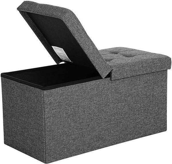 Entrebænk - Siddebænk Med Kiste 76 X 38 X 38 - Mørkegrå Stof - Entremøbler Og Garderobe > Bænke - Entremøbler - Daily-Living - Song