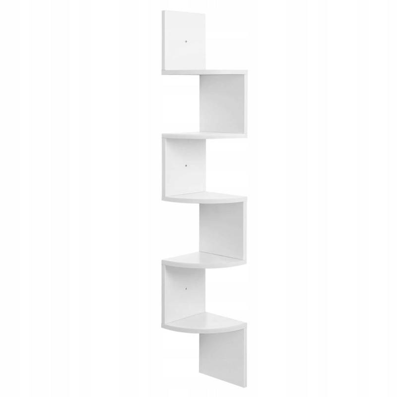 Elegant Hjørnehylde I Zigzag Design - Hvid - Relaxedlivingdk