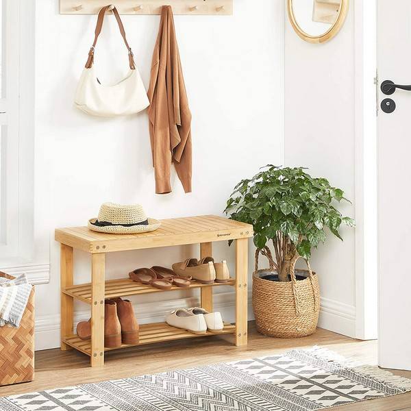 Siddebænk I Bambus - Skoreol Og Skostativ - 70 X 28 X 45 - Reoler Og Hylder > Skoreoler Og Skostativer - Daily-Living - Song