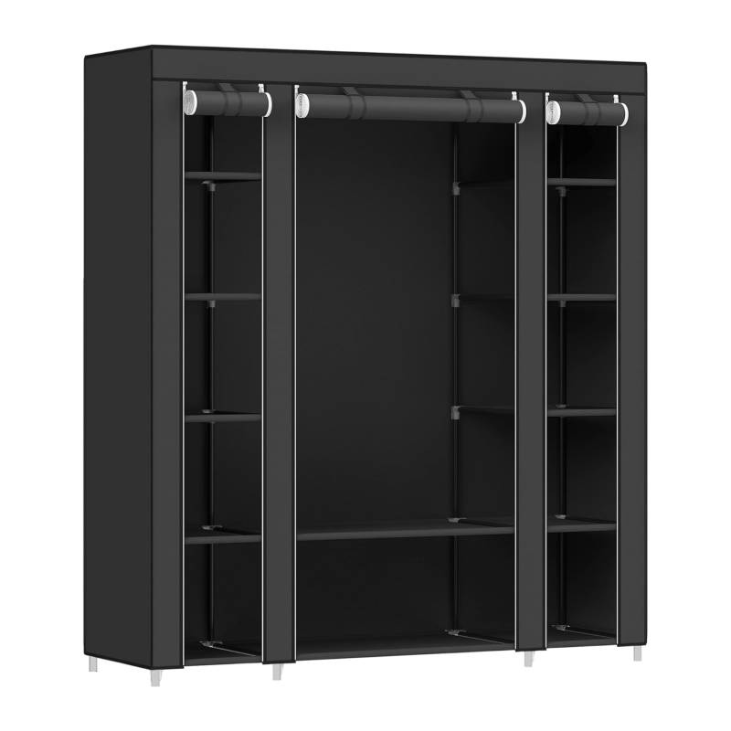 Klædeskab - Bærbar Gaderobe - 175 X 150 X 45 Cm - Grå - Relaxedlivingdk