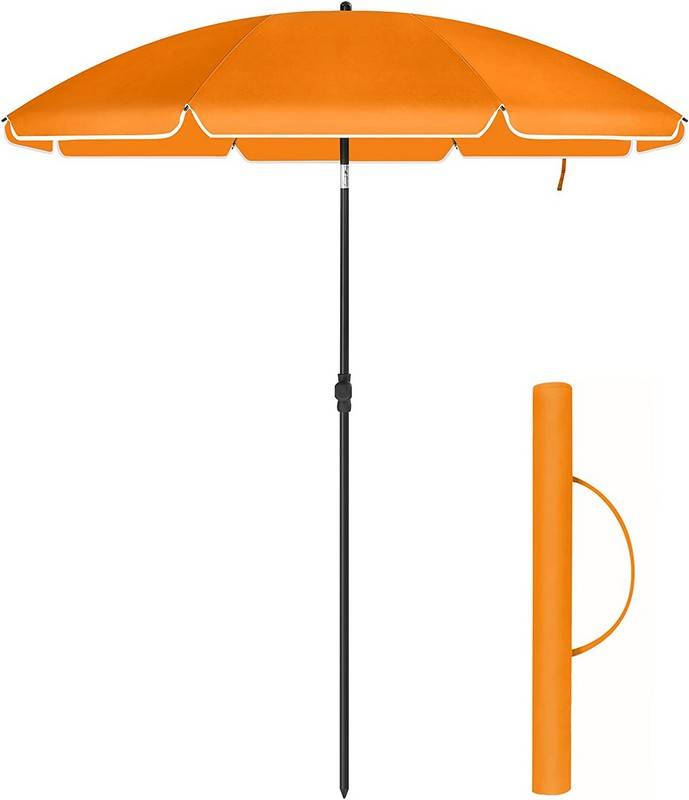 Strandparasol ø 2 M - ø200 Parasol Til Strand - Orange - Haveparasoller > Strandparasoller - Parasoller Til Strand - Daily-Living - Song