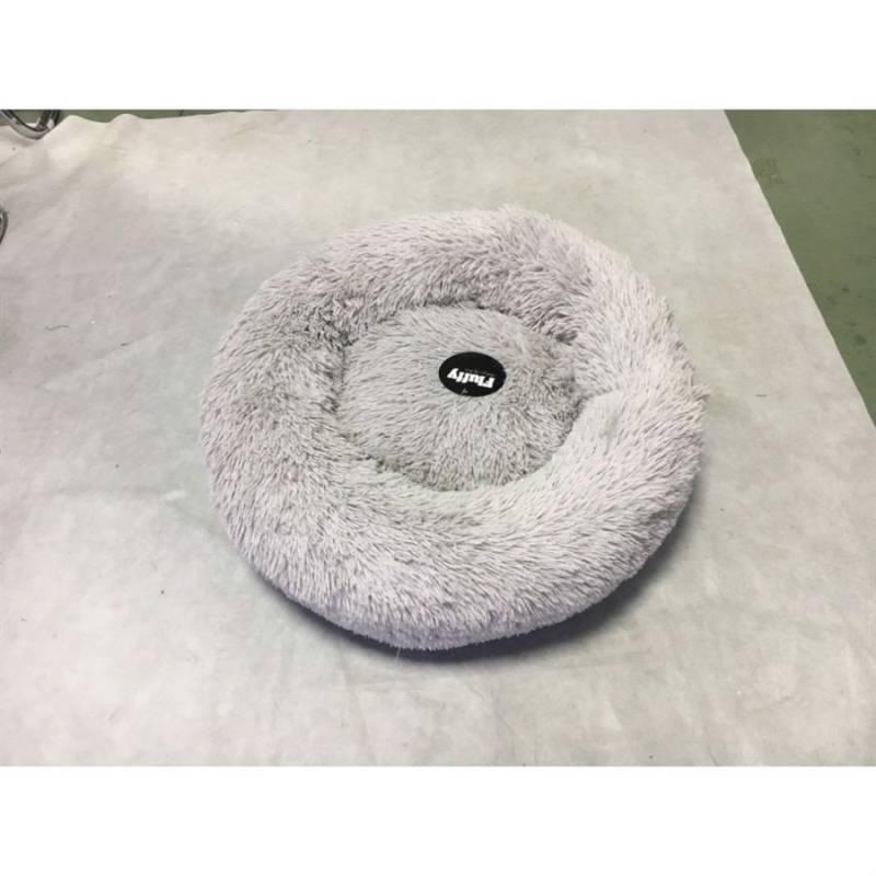 Fluffy Hundeseng, Lysegrå,  Medium, 76 X 76 Cm