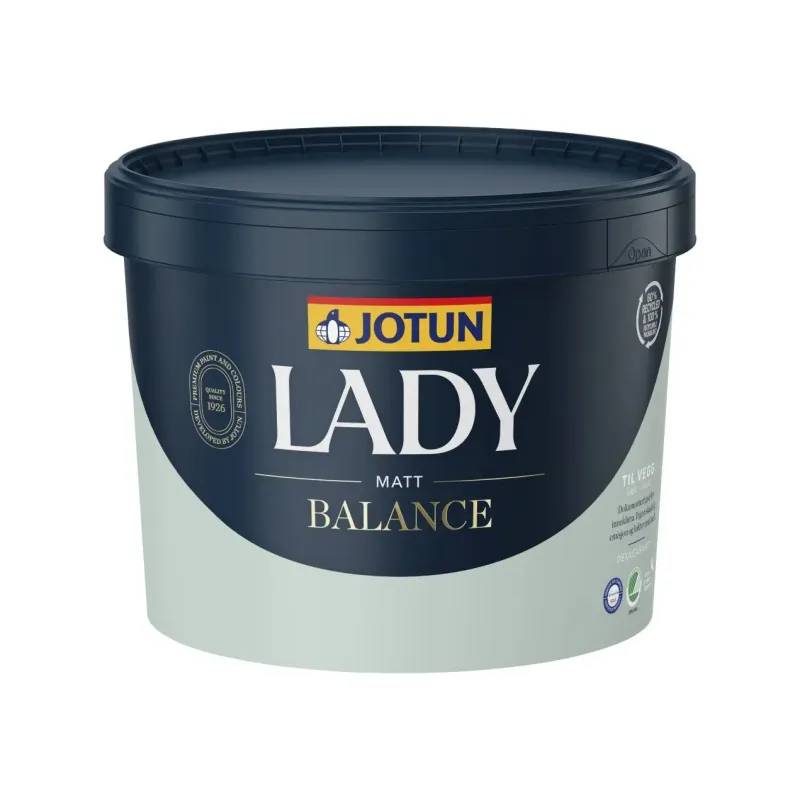 Jotun Lady Balance Glans 5 - Indeklima-Venlig Loft & Vægmaling - 9 L - Maling - Allergivenlig Maling