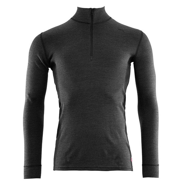 Aclima Warmwool Mock Neck W/Zip Man-Marengo/Black-M - Undertøj