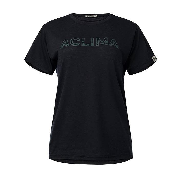 Aclima Lightwool T-Shirt Relaxed Fit Kvinder / Damer-Black-M - T-Shirts