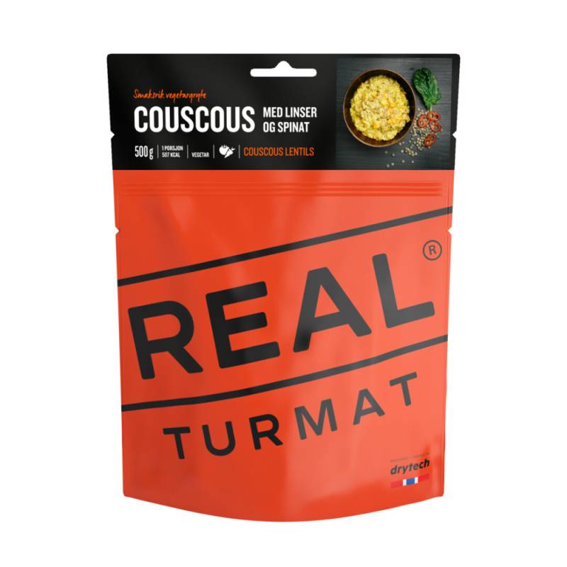 Real Turmat Couscous Med Linser Og Spinat  Frysetørret Mad - Drytech