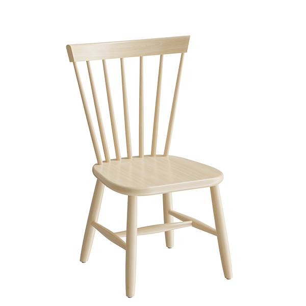 Stol Enkel 3173, Klarlakeret Massiv Birk, Siddehøjde 370 Mm - Sono