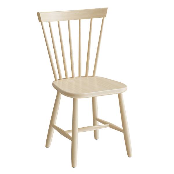 Stol Enkel 3173, Klarlakeret Massiv Birk, Siddehøjde 440 Mm - Sono
