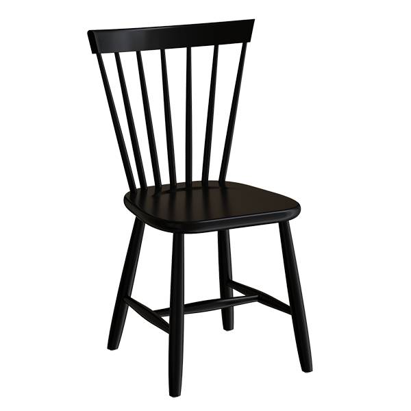 Stol Enkel 3173, Sortbejdset Massiv Birk, Siddehøjde 440 Mm - Sono