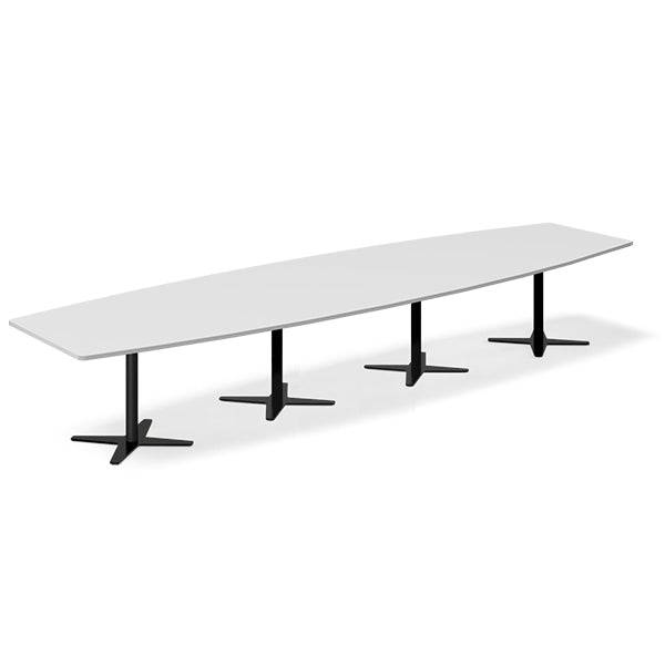 Konferencebord Dna, Lysgrå 4400x1200 Mm Bådformet, Sort Understel - Sono