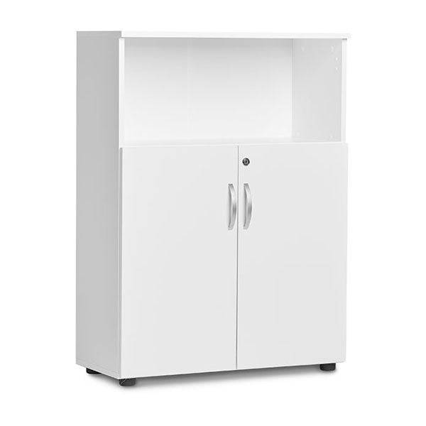 Kontorskab Ekoflex 800x1090 Mm, Hvid Med Lave Døre - Sono
