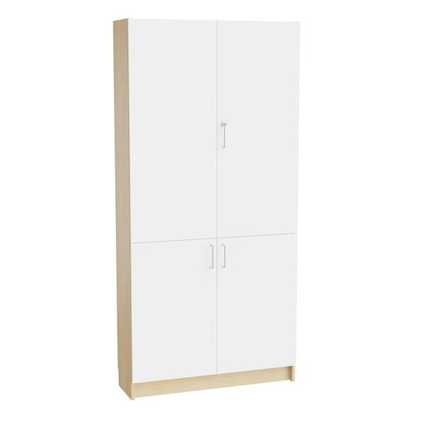 Mora Højskab Med Delte Døre 2100x1000x320mm Hvid Laminat - Sono