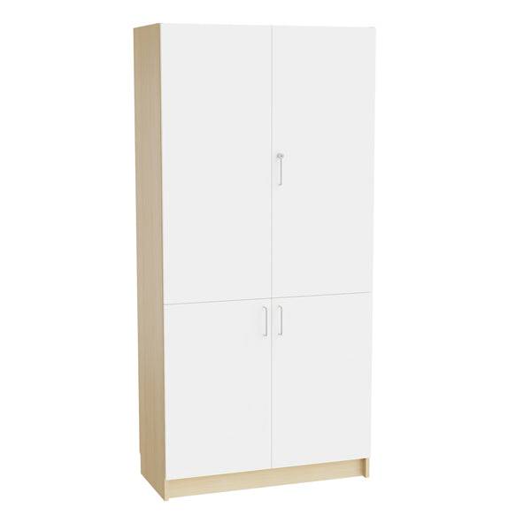 Mora Højskab Med Delte Døre 2100x1000x470mm Hvid Laminat - Sono