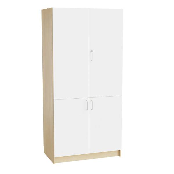 Mora Højskab Med Delte Døre 2100x1000x600mm Hvid Laminat - Sono
