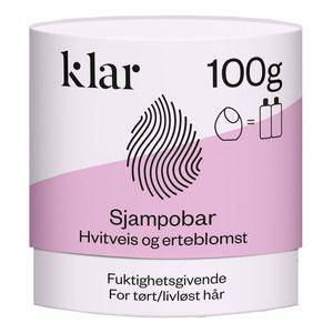 Klar Shampoobar M. Hvid Hvede Og ærteblomst - 100 G.