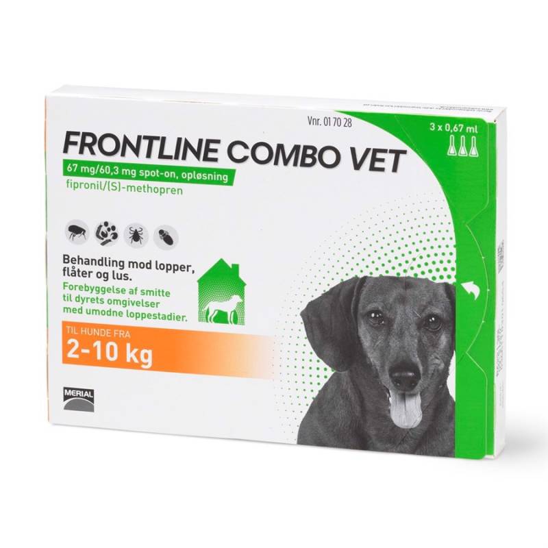 Frontline Combo Loppemiddel Til Hunde 2-10 Kg, 3 Stk.