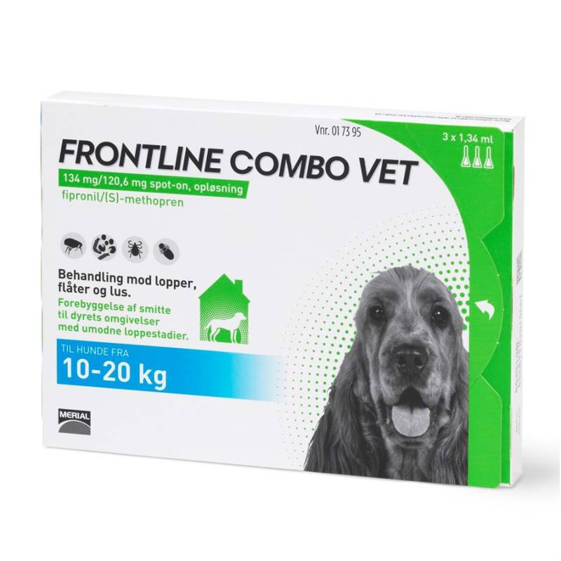 Frontline Combo Loppemiddel Til Hunde 10-20 Kg, 3 Stk