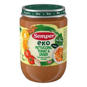 Semper Eko Babymad M. Fettucine, Tomat, Linser ø - 6 Mdr