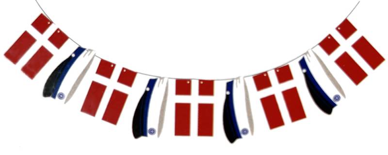 Studenter Guirlande Med Blå Huer Og Flag - Festkassen