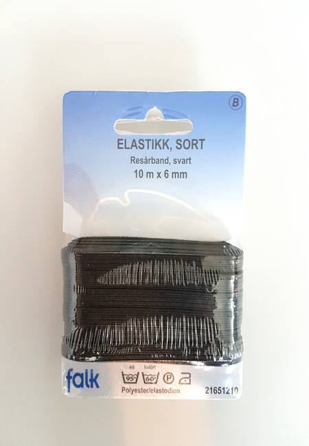 Elastik - Undertøjselastik Sort 6 Mm X 10 M