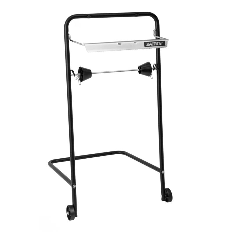 Katrin Black Line Floor Dispenser, Gulvstativ Til Aftørringsruller, Sort Metal